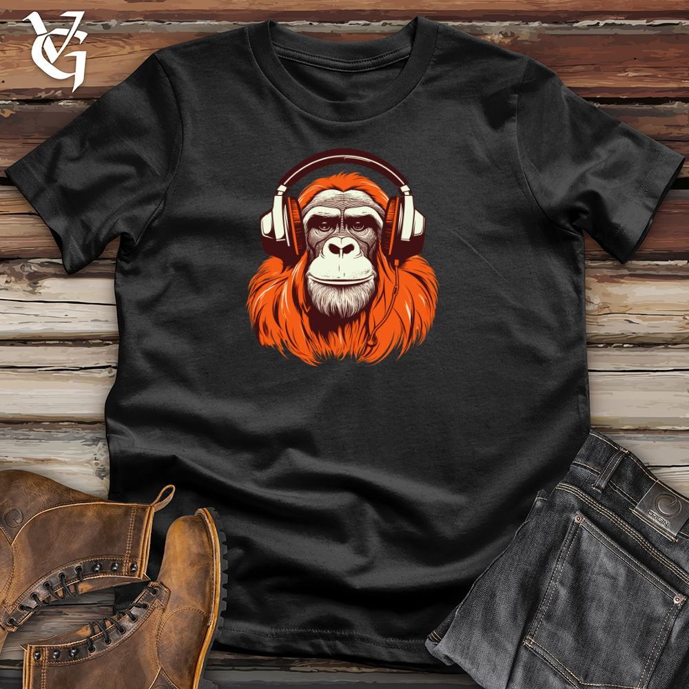 Viking Goods Orangutan Headphone Rainforest Rhythm Cotton Tee Steel Blue / L