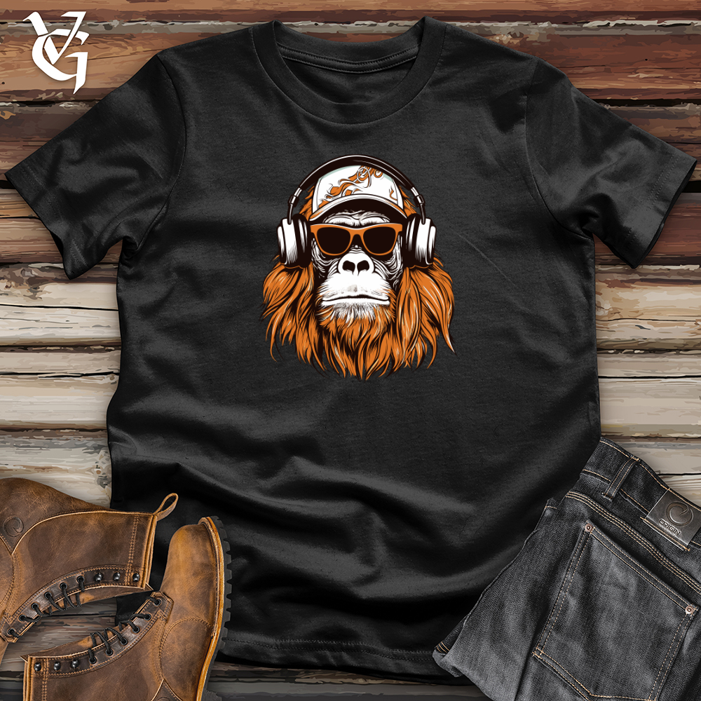 Viking Goods Orangutan Jungle Jam Headphone Vibes Softstyle Tee Black / L