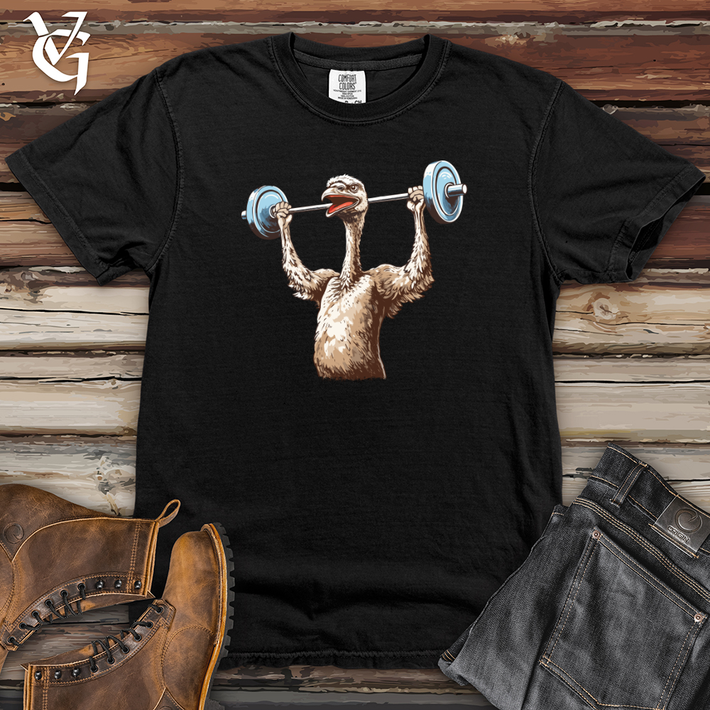 Viking Goods Ostrich Powerlifting Champ Heavy Cotton Comfort Colors Tee Black / L