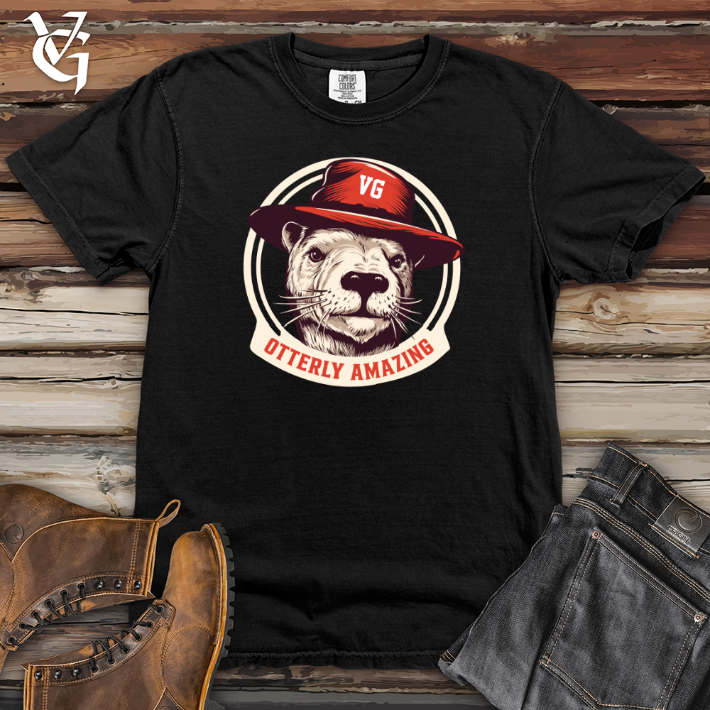 Viking Goods Otter Fedora Flair Heavy Cotton Comfort Colors Tee Black / L