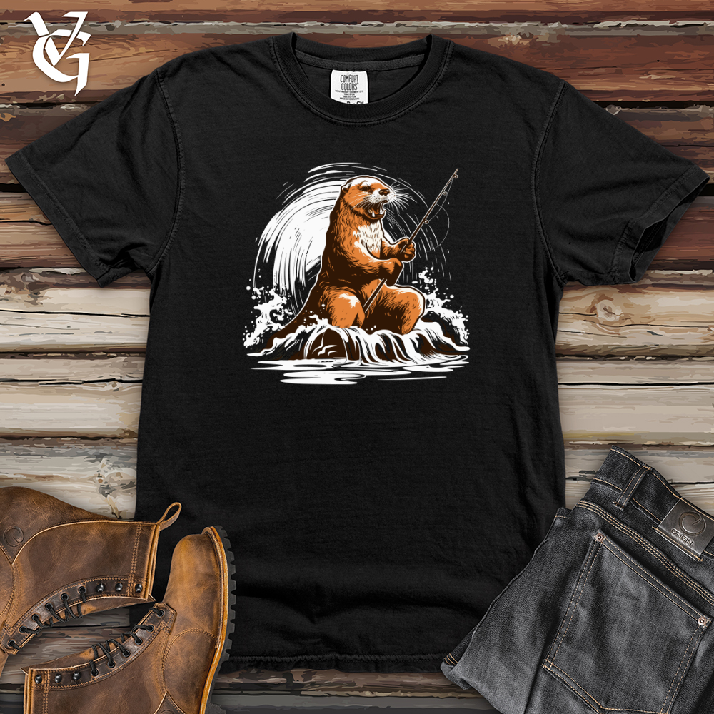 Viking Goods Otter Fishing Adventure Heavy Cotton Comfort Colors Tee Black / L