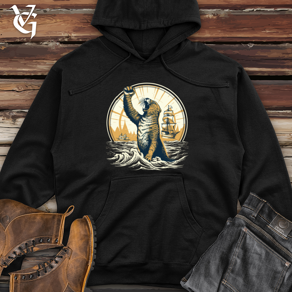 Viking Goods Otter Nautical Triumph Midweight Hooded Sweatshirt Black / L