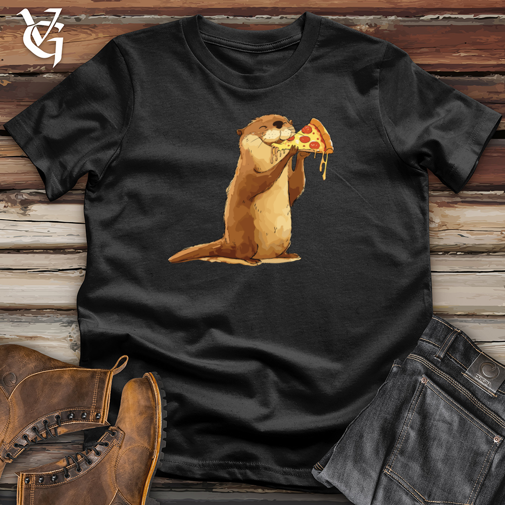 Viking Goods Otter Pizza Munchin Cotton Tee Steel Blue / L