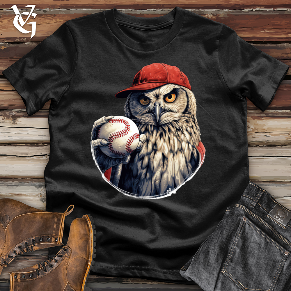 Viking Goods Owl Baseball Pitcher Softstyle Tee Black / L