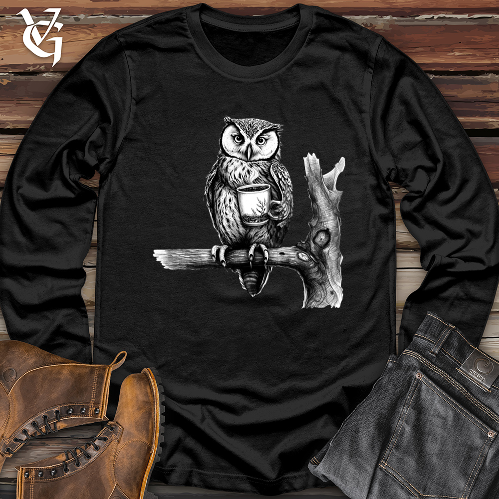 Viking Goods Owl Brew Softstyle Long Sleeve Black / L