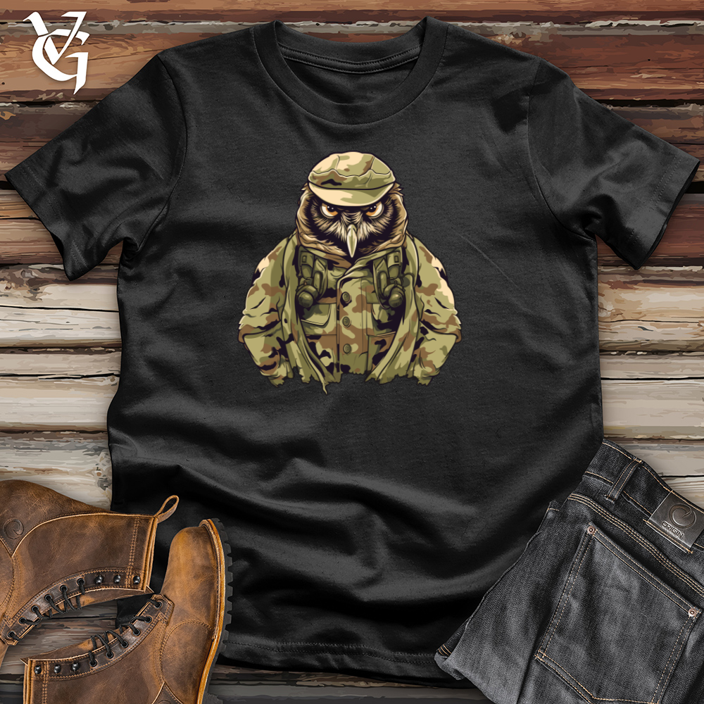 Viking Goods Owl Camo Army Stealth Mission Cotton Tee Deep Teal / L