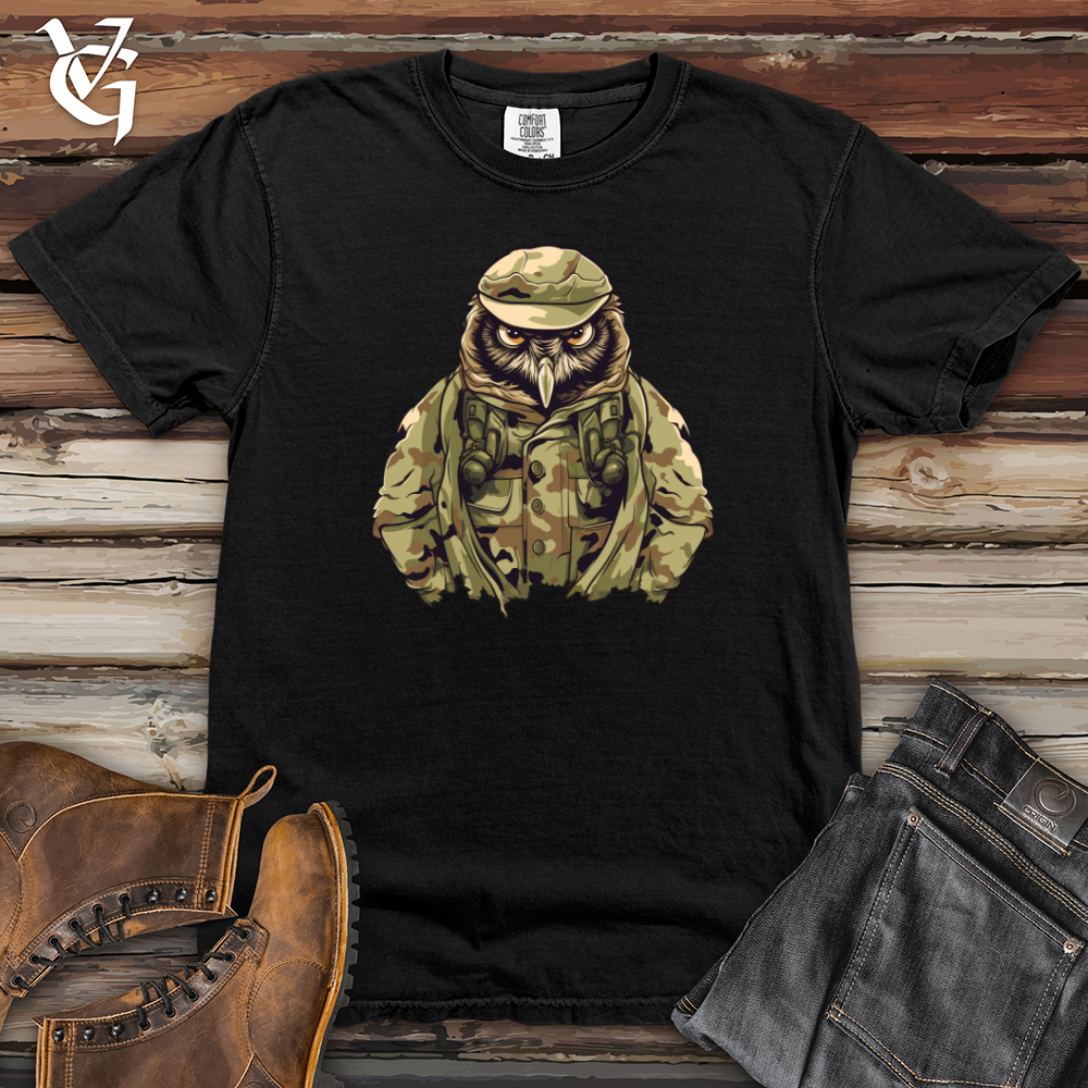 Viking Goods Owl Camo Army Stealth Mission Heavy Cotton Comfort Colors Tee Black / L