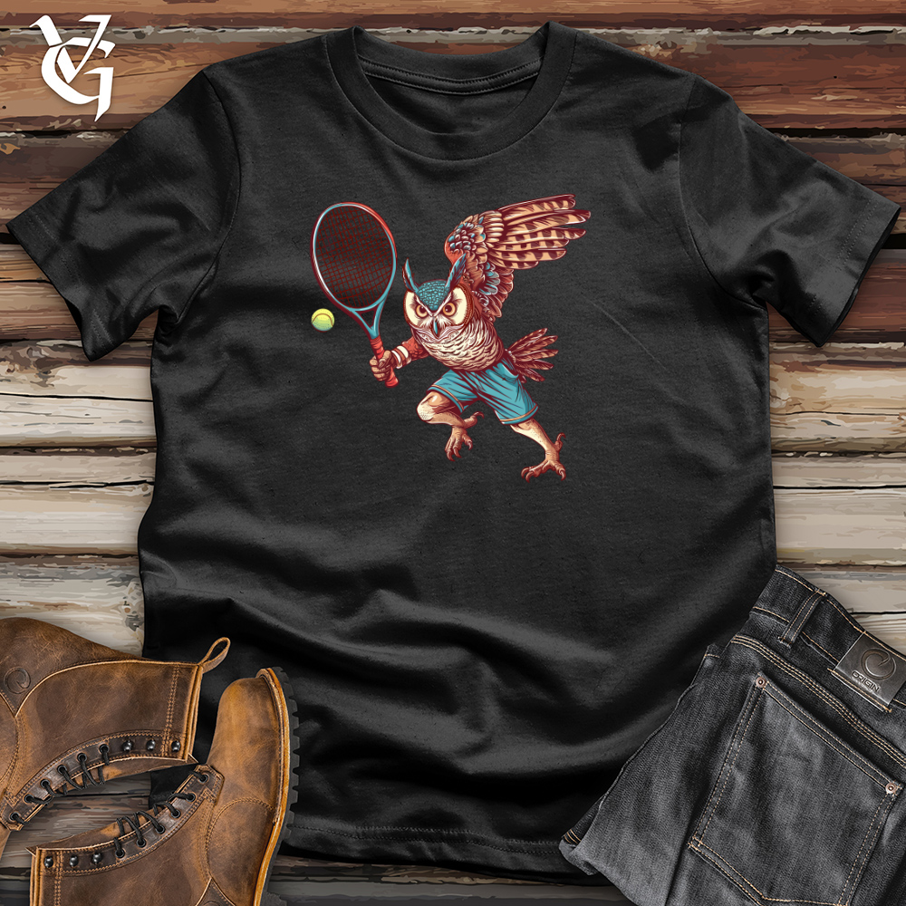 Viking Goods Owl Tennis Champion Cotton Tee Black / L