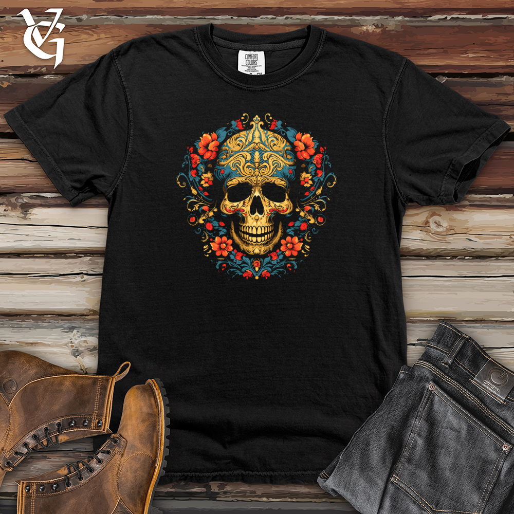 Viking Goods Paisley Skull Revival Heavy Cotton Comfort Colors Tee Black / L