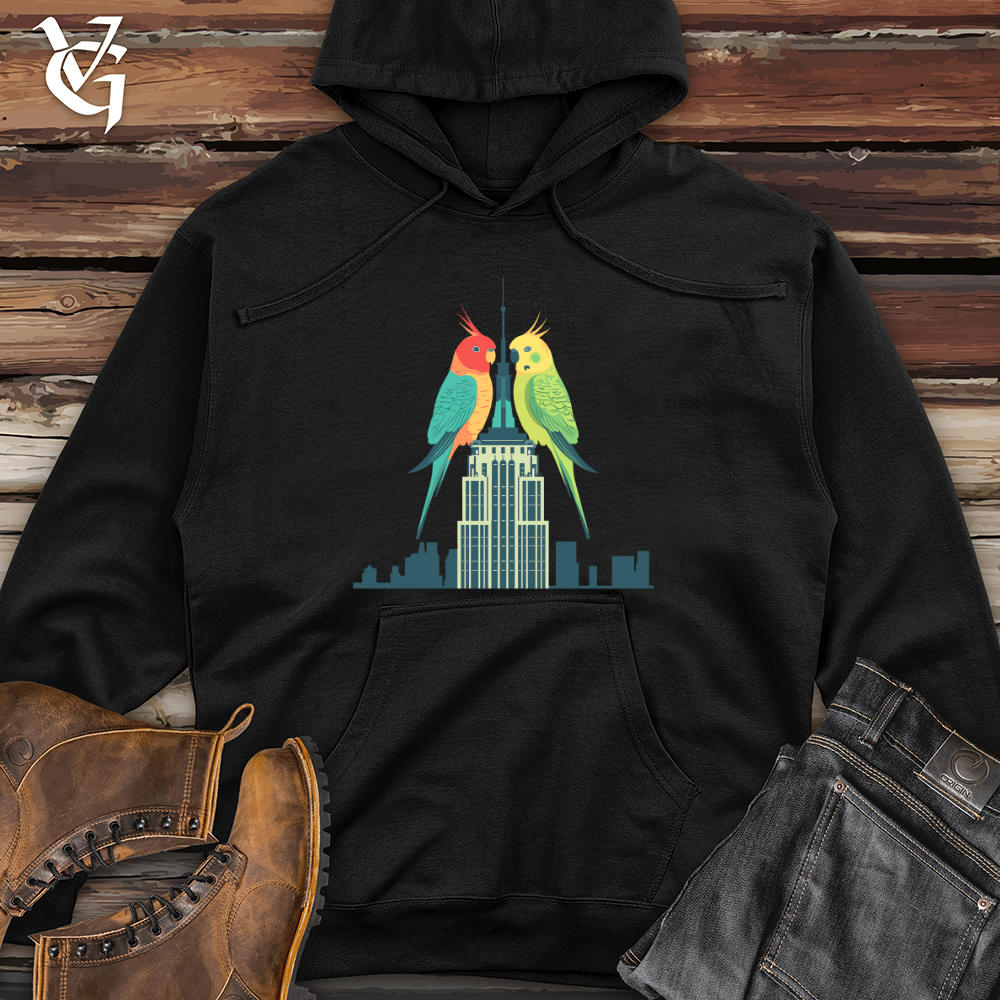Viking Goods Parakeet Skyscraper Perch Midweight Hooded Sweatshirt Black / L