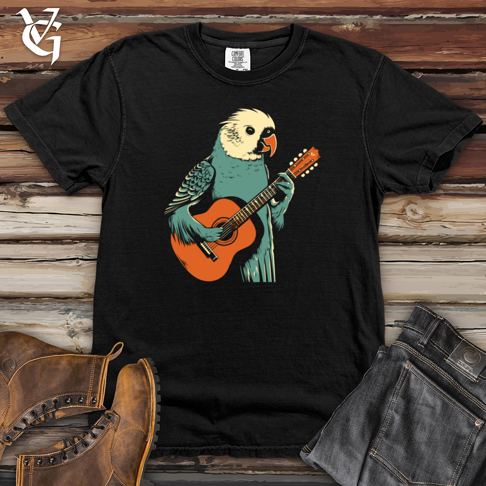 Viking Goods Parrot Acoustic Serenade Heavy Cotton Comfort Colors Tee Black / L