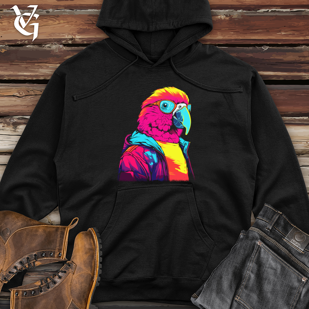 Viking Goods Parrot Neon Swag Midweight Hooded Sweatshirt Black / L
