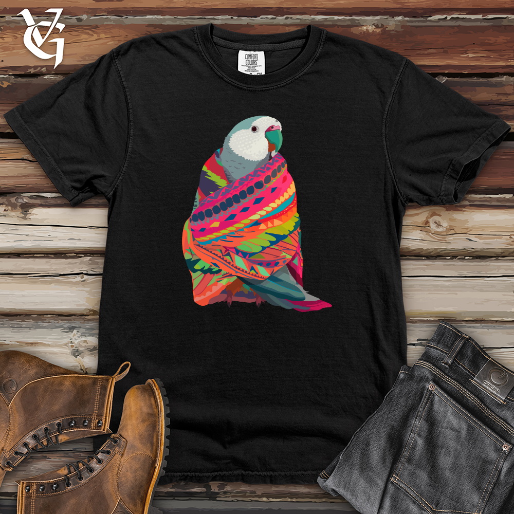 Viking Goods Parrot Patterned Wrap Heavy Cotton Comfort Colors Tee Black / L