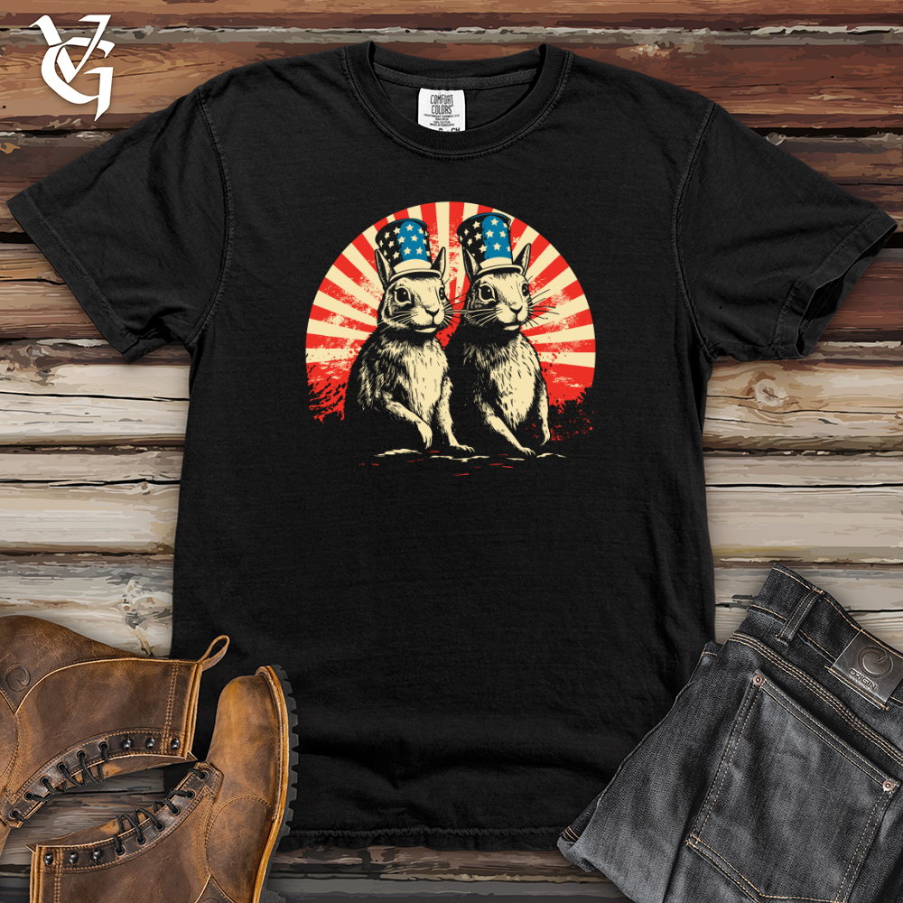 Viking Goods Patriotic Bunnies Salute Heavy Cotton Comfort Colors Tee Black / L