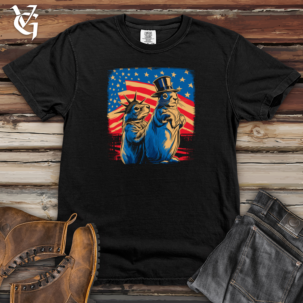 Viking Goods Patriotic Squirrels Display Heavy Cotton Comfort Colors Tee Black / L