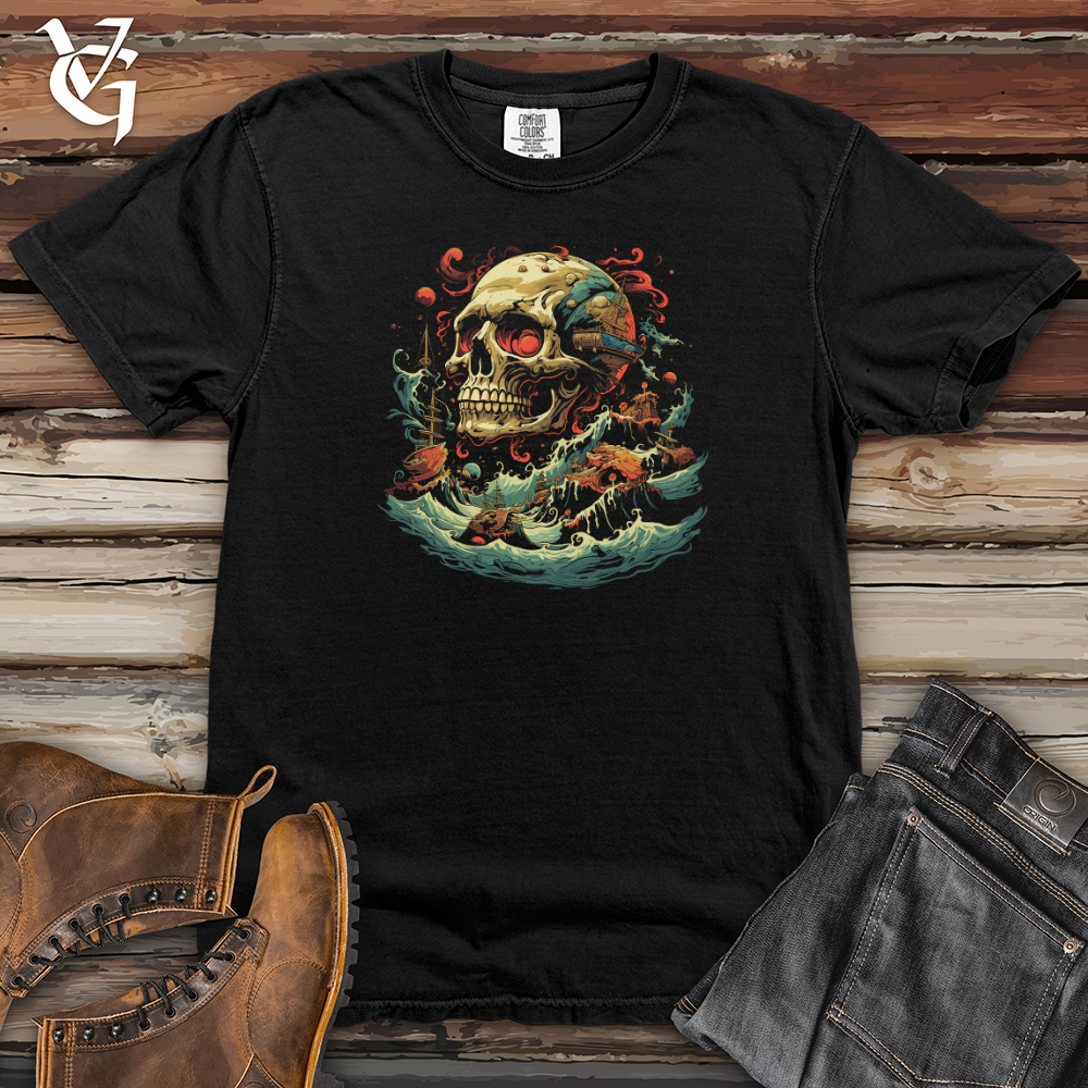 Viking Goods Perilous Shipwreck Skull Heavy Cotton Comfort Colors Tee Black / L