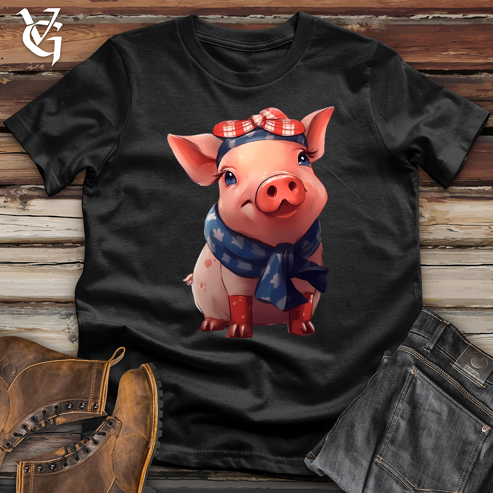 Viking Goods Pig Bandana Softstyle Tee Black / L