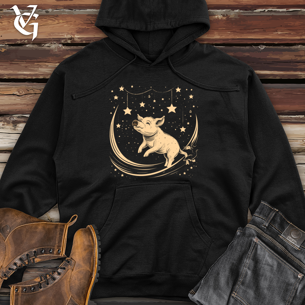 Viking Goods Pig Celestial Dreams Midweight Hooded Sweatshirt Black / L