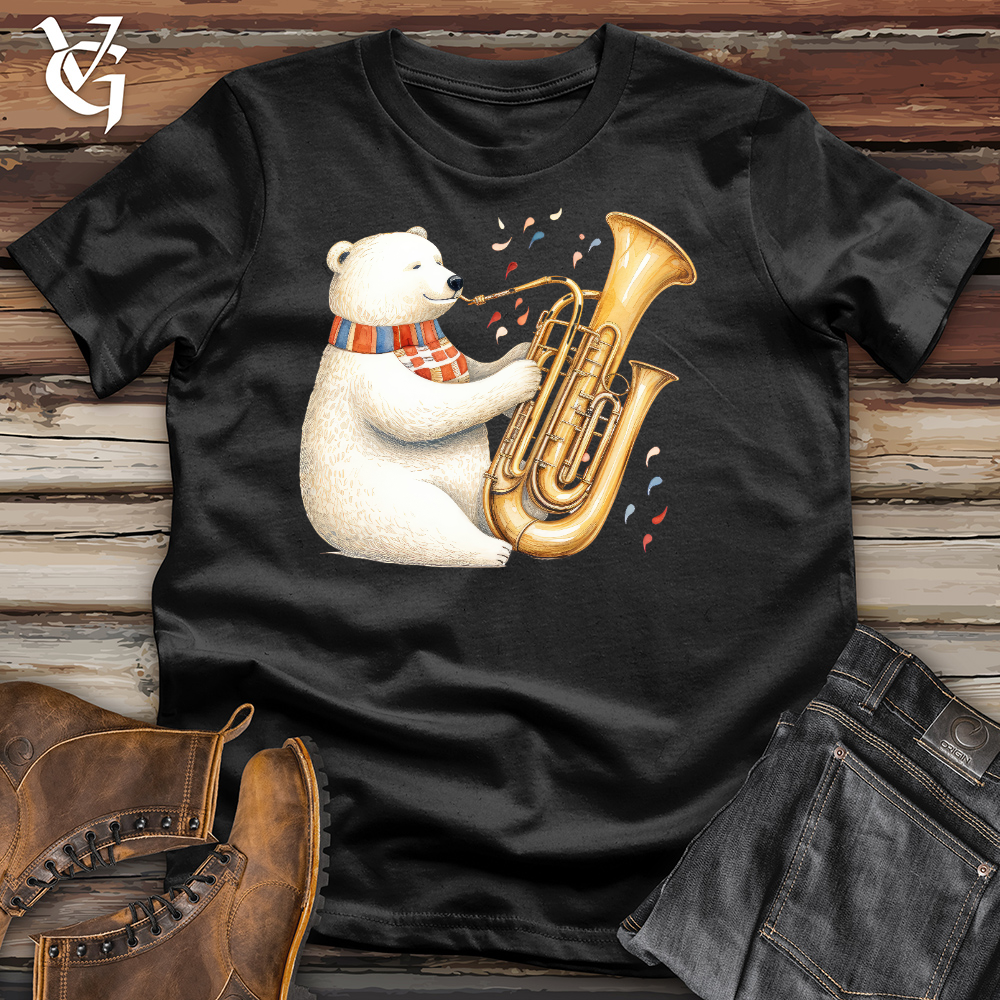 Viking Goods Polar Bear Tuba Player Cotton Tee Black / L