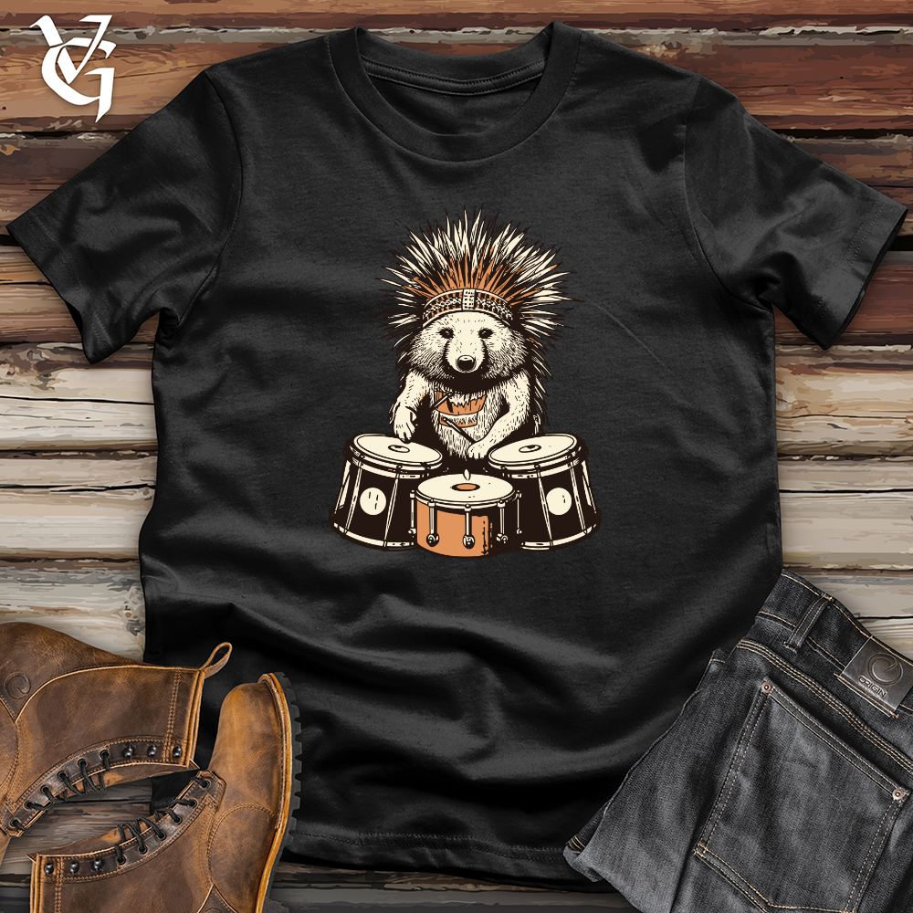 Viking Goods Porcupine Drum Beat Softstyle Tee Black / L