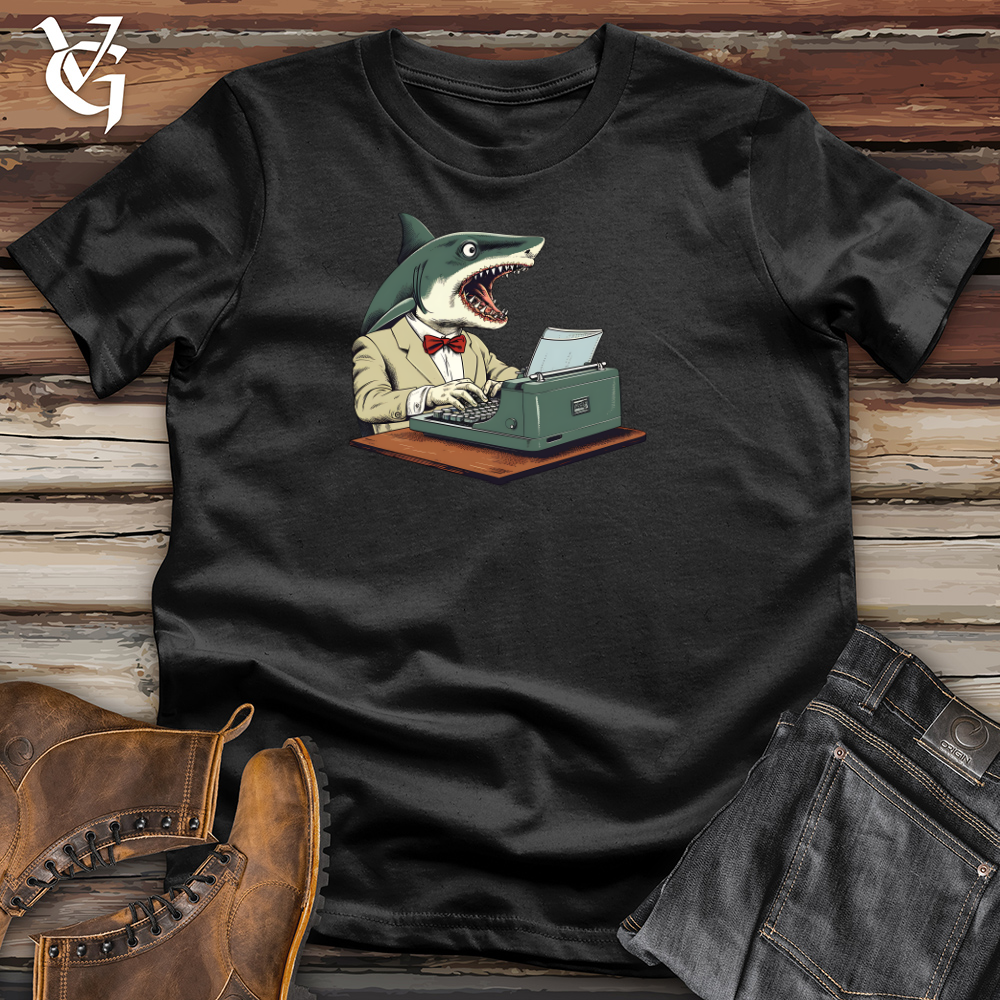 Viking Goods Punny Shark Wordsmith Cotton Tee Black / L