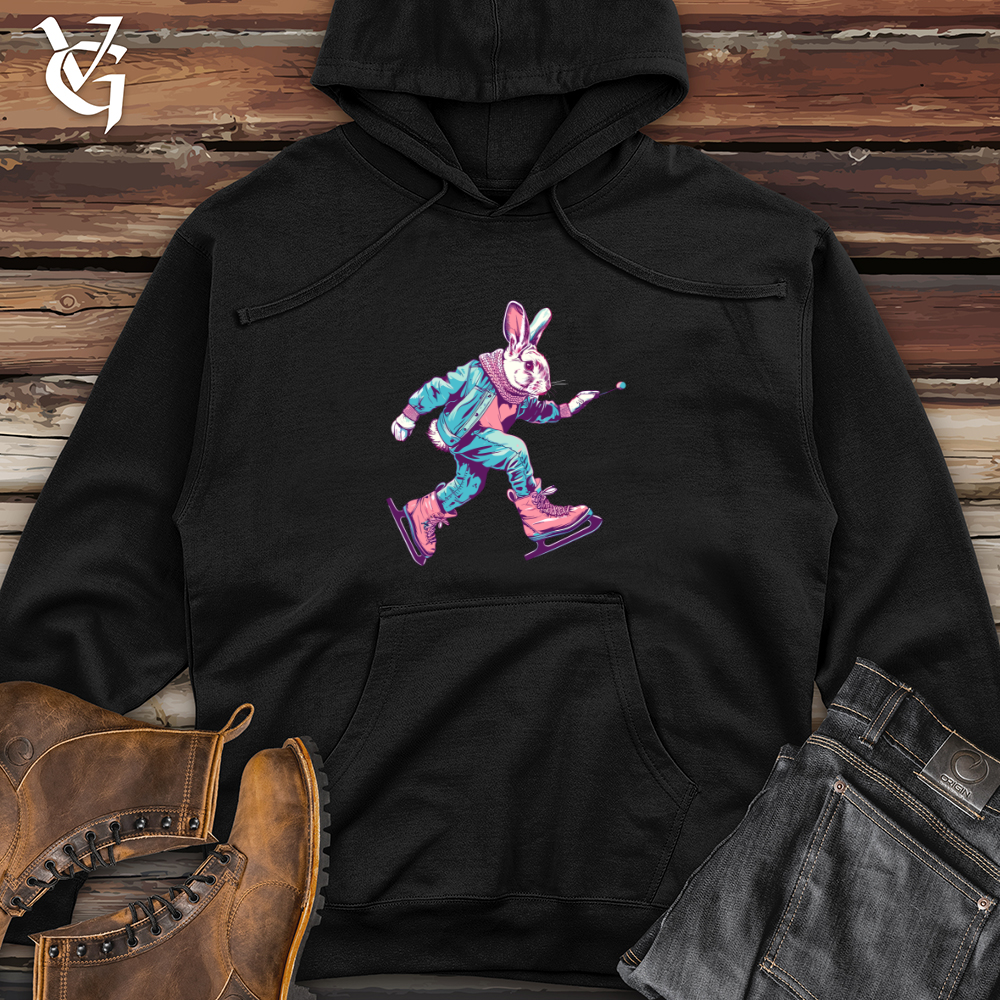 Viking Goods Rabbit Ice Skating Midweight Hooded Sweatshirt Black / L