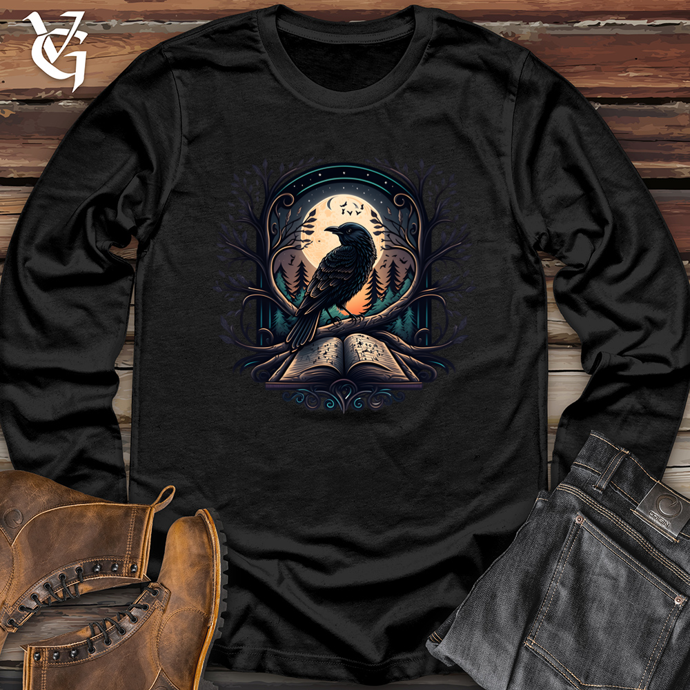 Viking Goods Raven Book Keeper Softstyle Long Sleeve Black / L