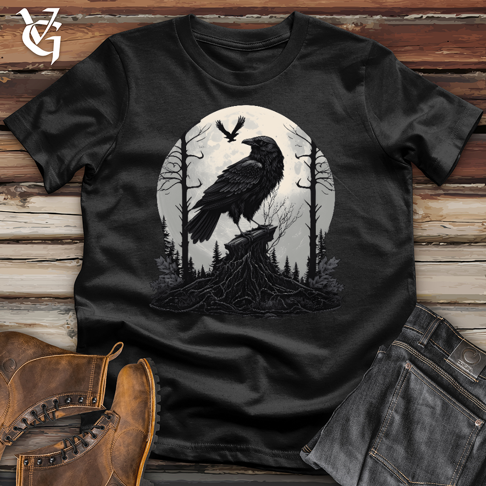 Viking Goods Raven Forest Moon Softstyle Tee Black / L