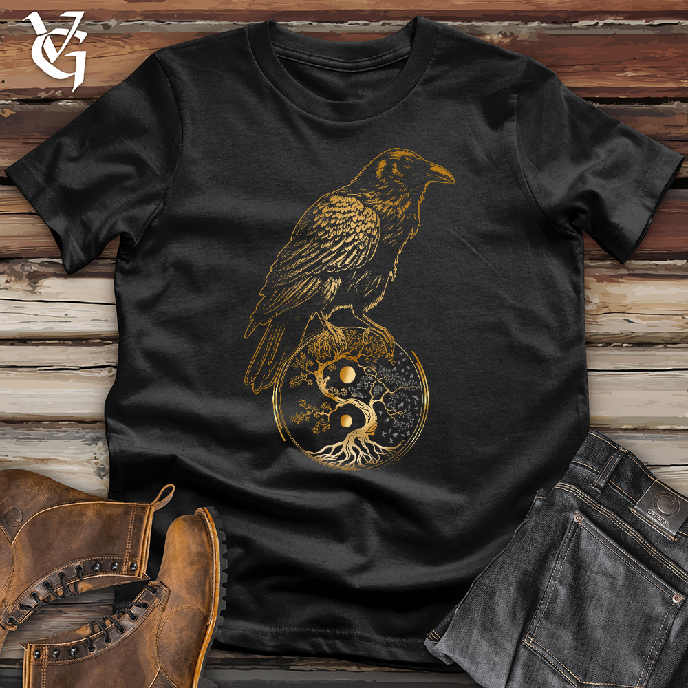 Viking Goods Raven Tree of Life Yin Yang Softstyle Tee Black / L