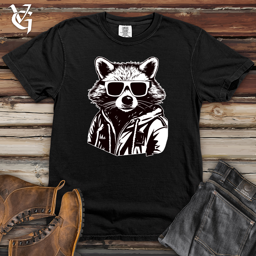 Viking Goods Retro Bandit Raccoon Heavy Cotton Comfort Colors Tee Black / L