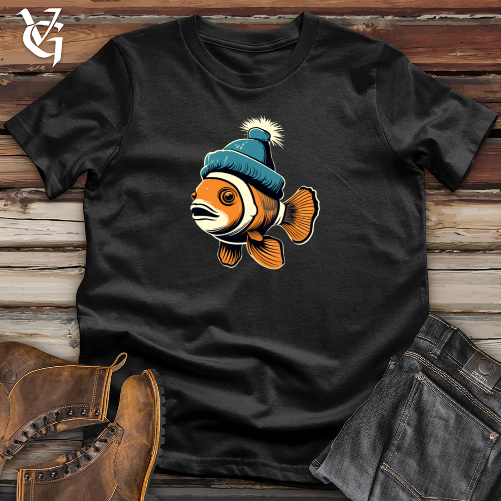 Viking Goods Retro Beanie Clownfish 01 Softstyle Tee Black / L