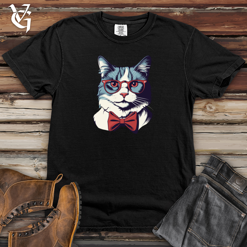 Viking Goods Retro Bowtie Cat Heavy Cotton Comfort Colors Tee Black / L