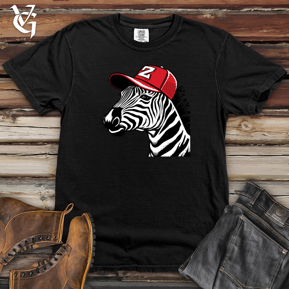 Viking Goods Retro Cap Wearing Zebra Heavy Cotton Comfort Colors Tee Black / L