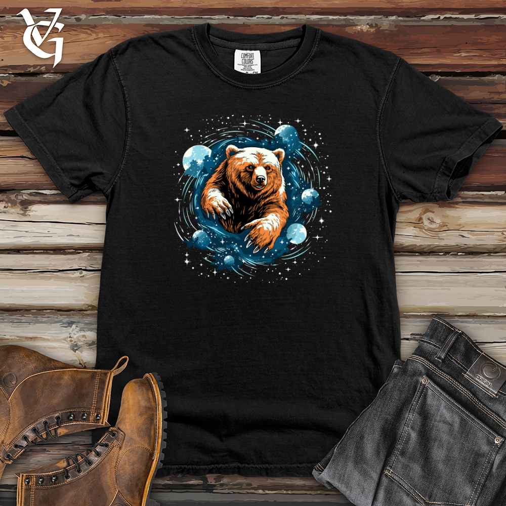 Viking Goods Retro Cosmic Flight Bear Heavy Cotton Comfort Colors Tee Black / L