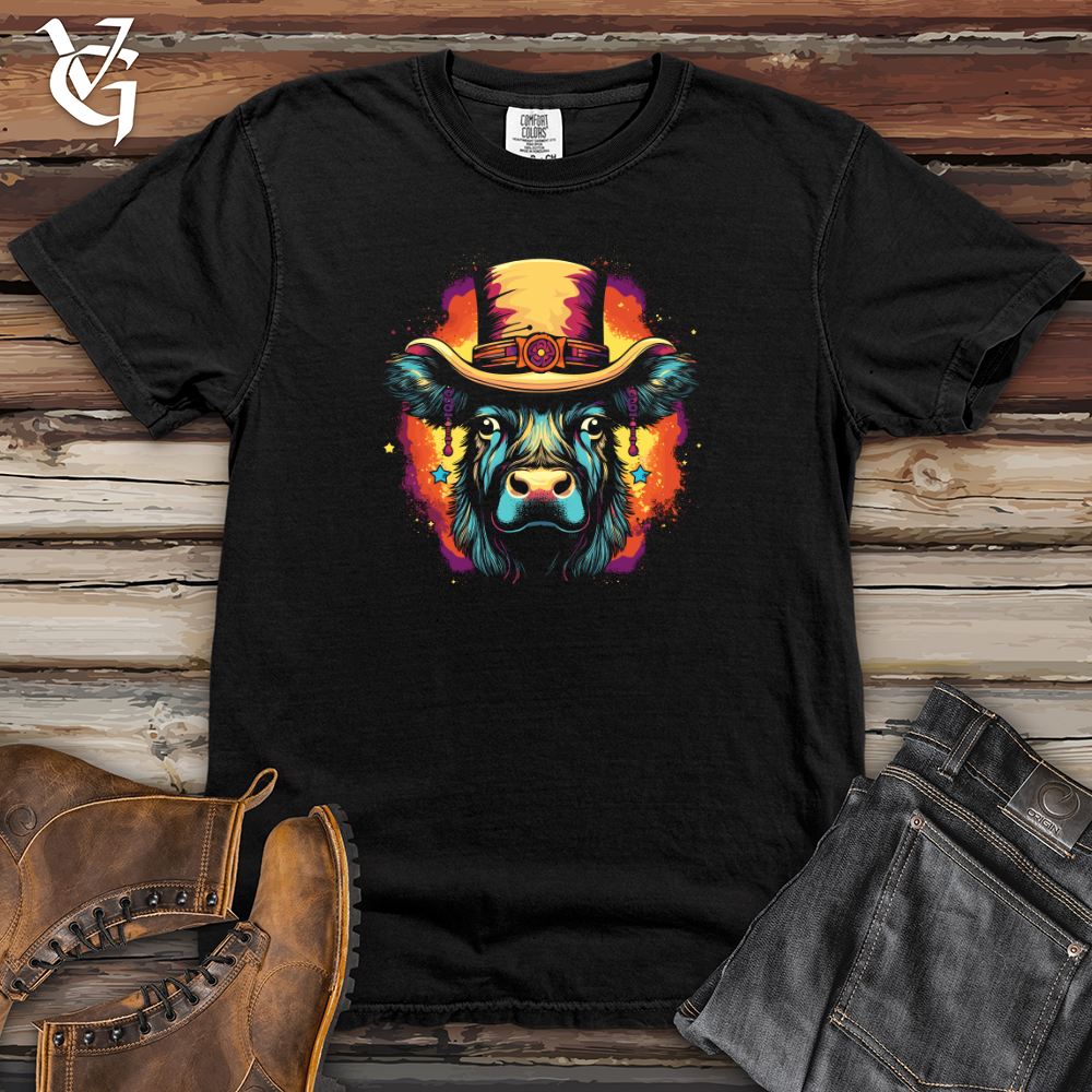 Viking Goods Retro Cosmic Top Hat Buffalo Heavy Cotton Comfort Colors Tee Black / L