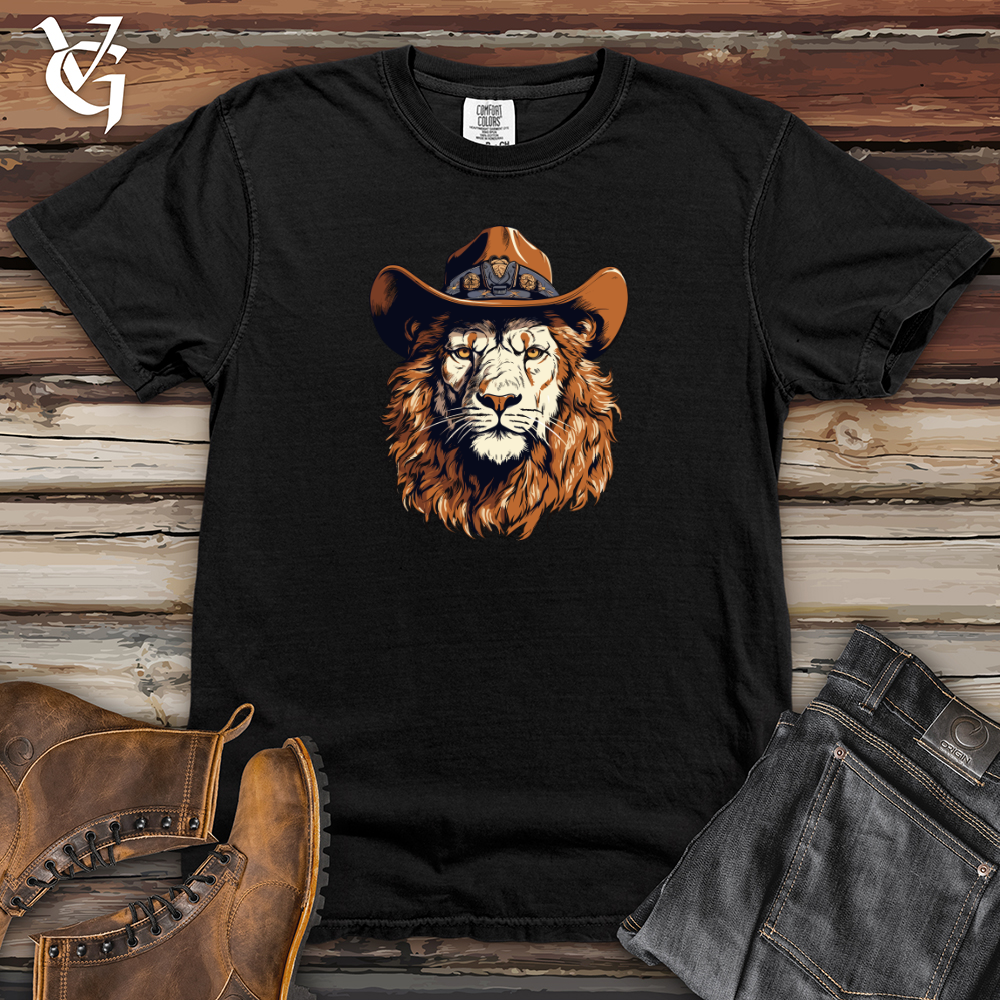 Viking Goods Retro Cowboy Lion 01 Heavy Cotton Comfort Colors Tee Black / L