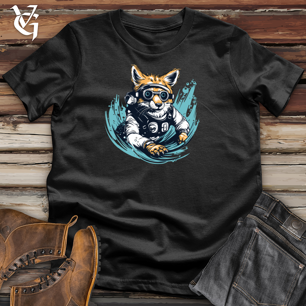 Viking Goods Retro Dive Fox Cotton Tee Black / L