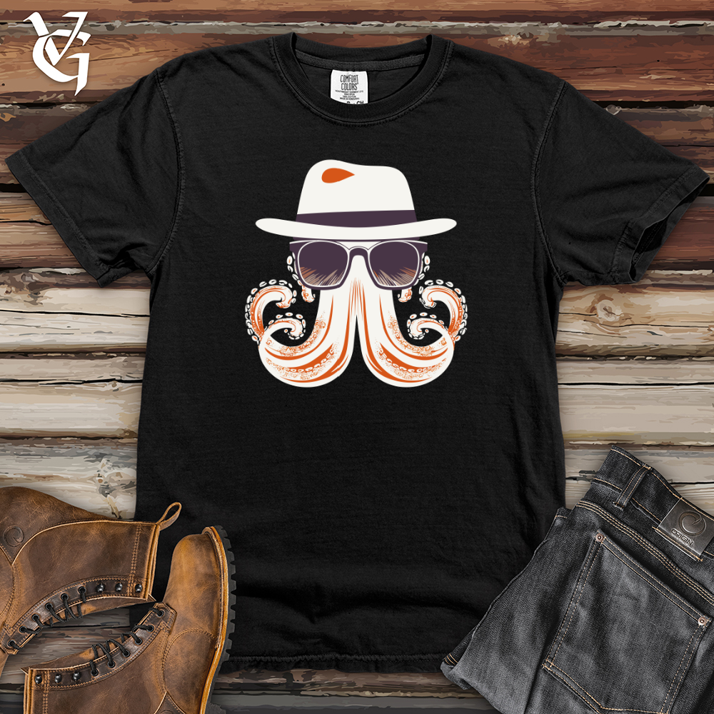 Viking Goods Retro Fedora Octopus 2 Heavy Cotton Comfort Colors Tee Black / L