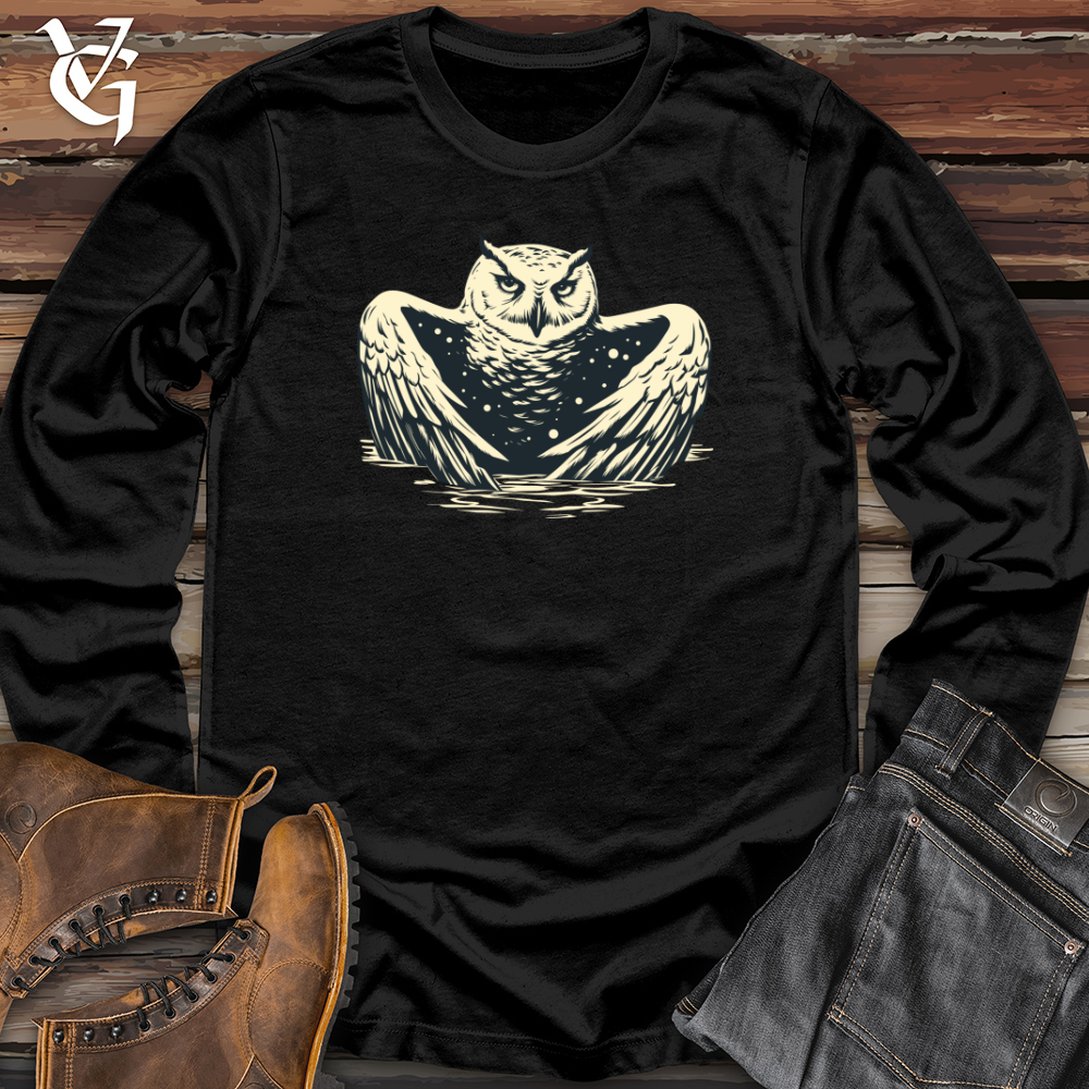 Viking Goods Retro Frosty Owl Long Sleeve Black / L