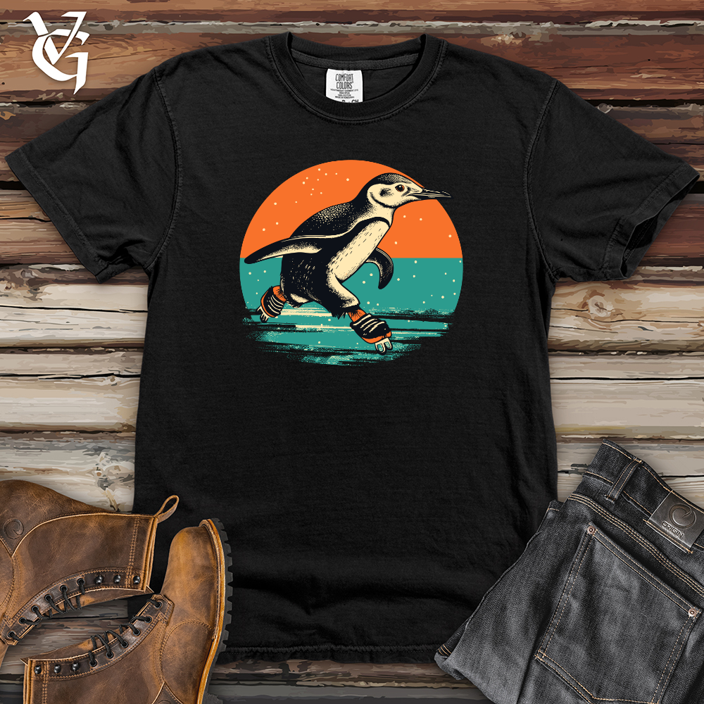 Viking Goods Retro Glide Penguin Heavy Cotton Comfort Colors Tee Black / L