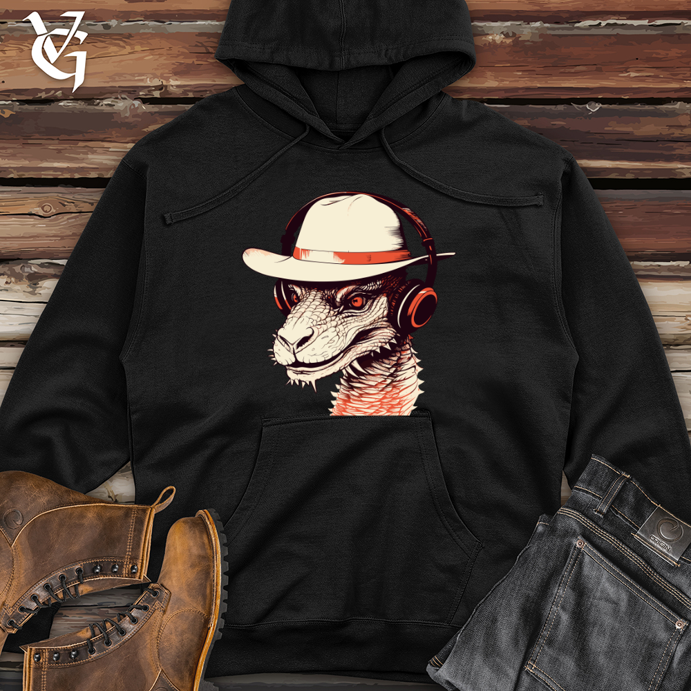 Viking Goods Retro Groove Wyvern Midweight Hooded Sweatshirt Black / L