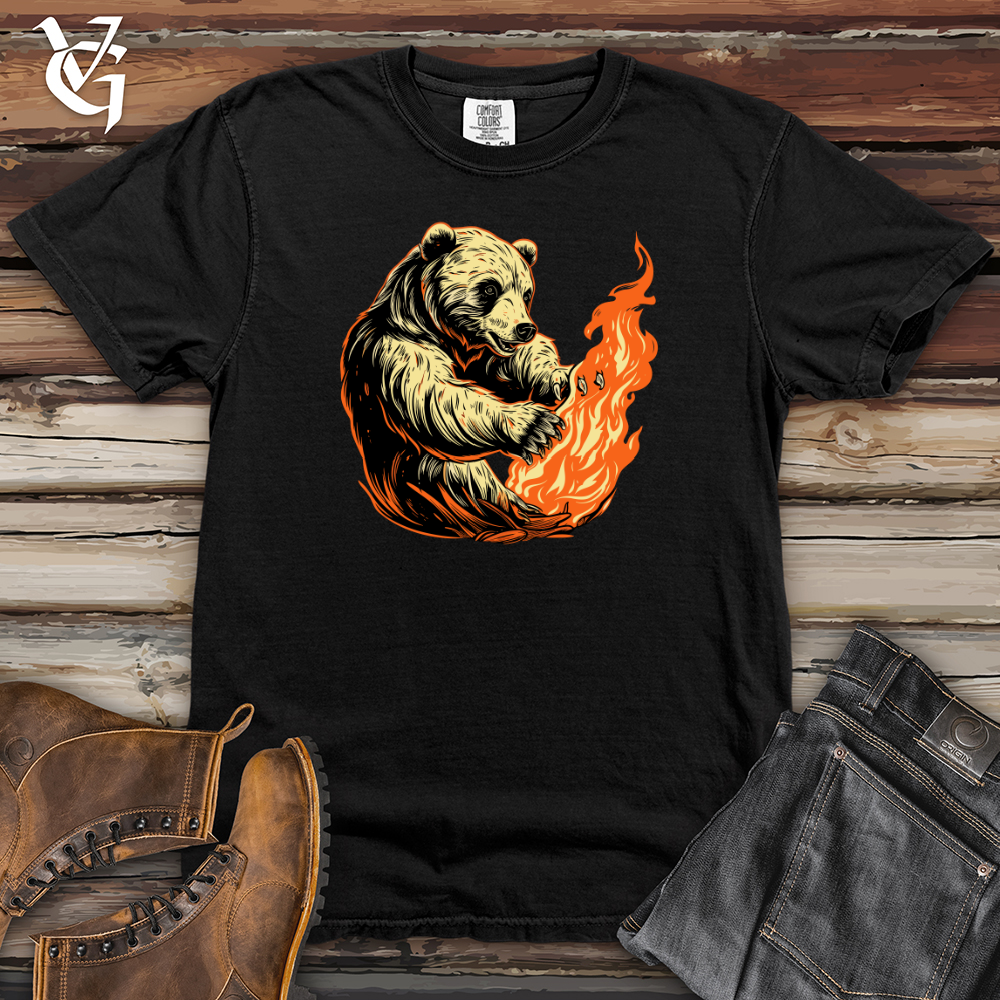 Viking Goods Retro Inferno Bear Heavy Cotton Comfort Colors Tee Black / L