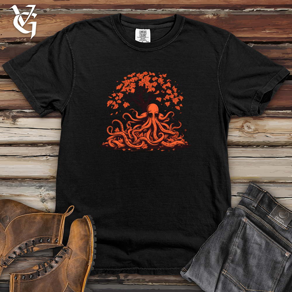 Viking Goods Retro Leaf Raker Heavy Cotton Comfort Colors Tee Black / L