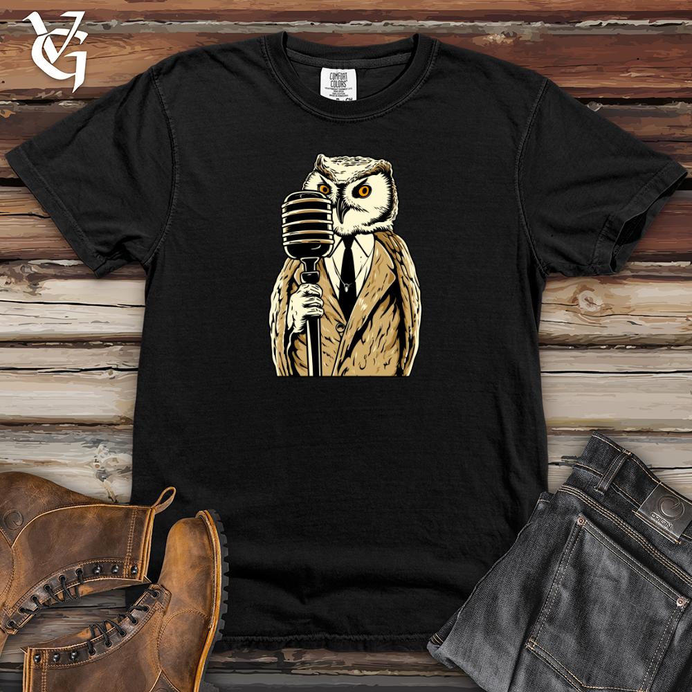 Viking Goods Retro Melodic Owl Heavy Cotton Comfort Colors Tee Black / L