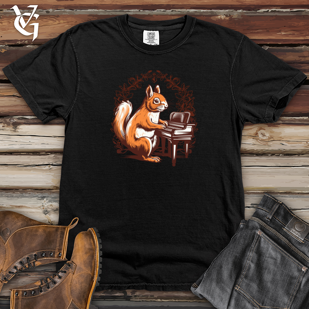 Viking Goods Retro Piano Squirrel 01 Heavy Cotton Comfort Colors Tee Black / L