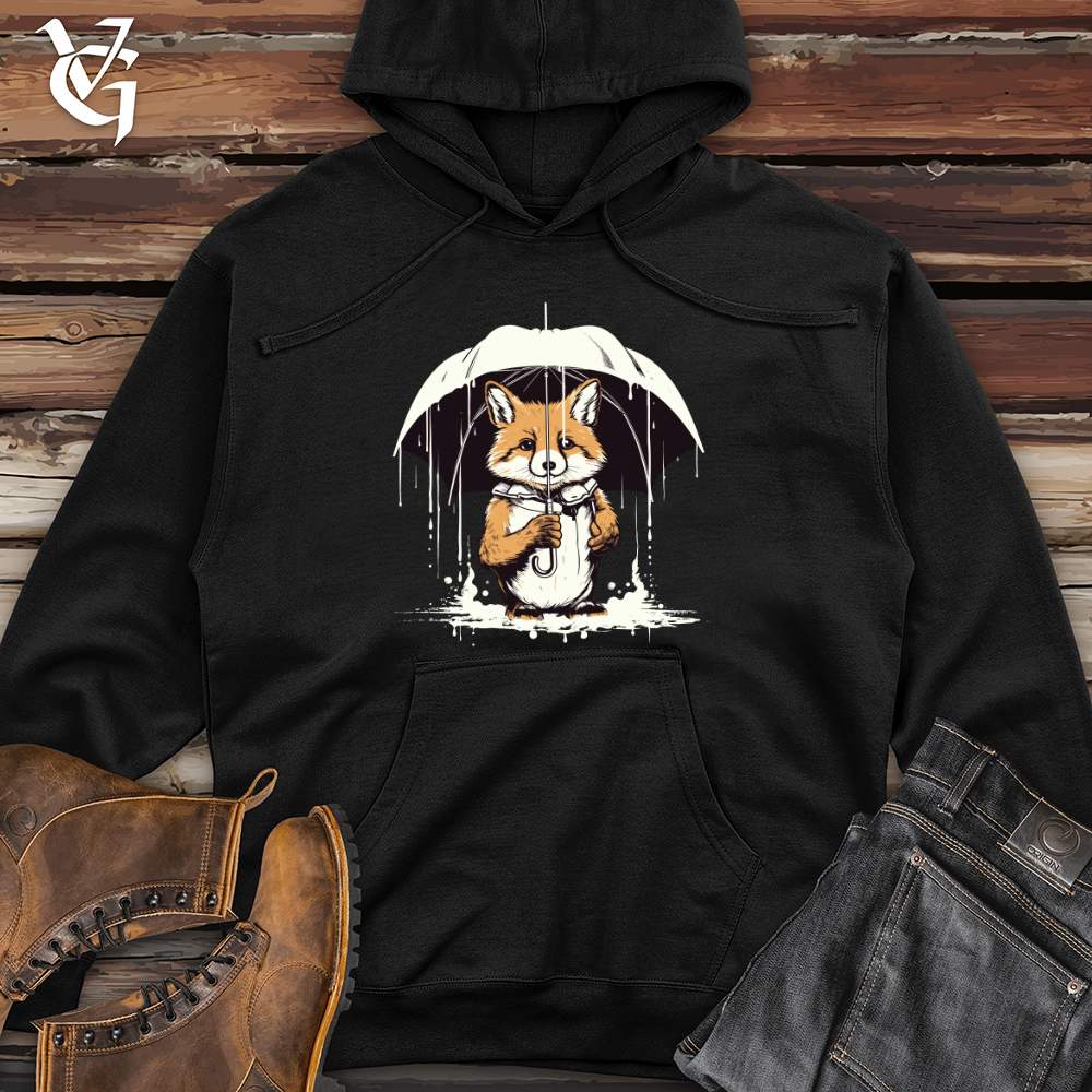 Viking Goods Retro Rain Fox Midweight Hooded Sweatshirt Black / L