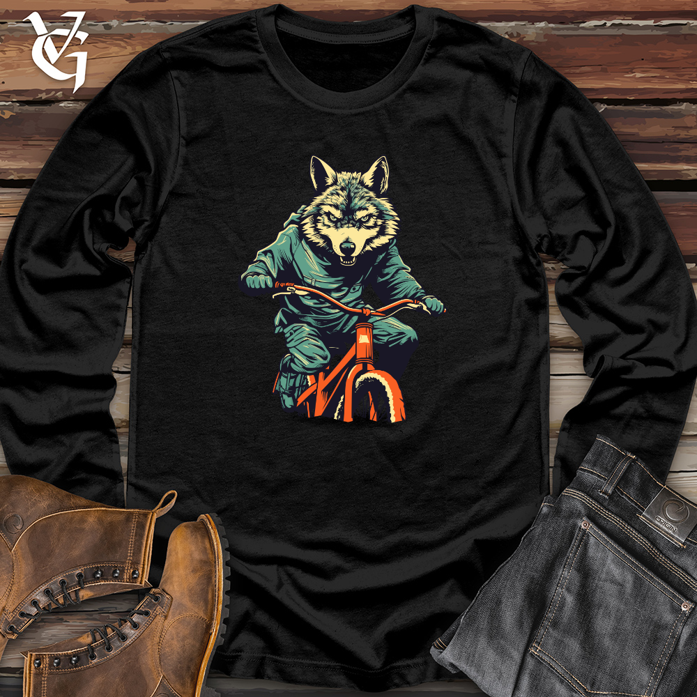 Viking Goods Retro Ride Wolf Long Sleeve Black / L