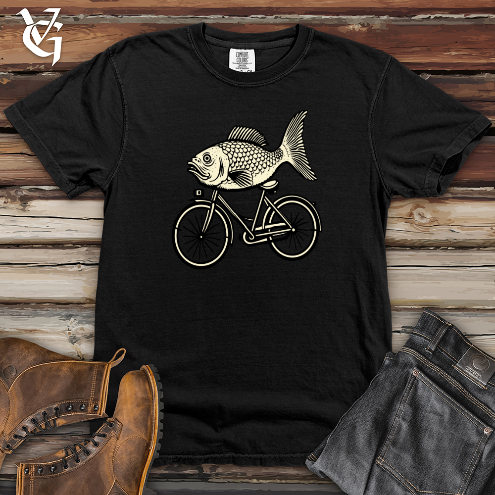 Viking Goods Retro Riding Fish Heavy Cotton Comfort Colors Tee Black / L