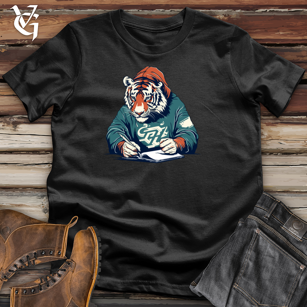 Viking Goods Retro Scribbling Tiger Cotton Tee Black / L