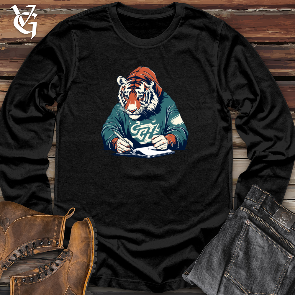 Viking Goods Retro Scribbling Tiger Long Sleeve Black / L